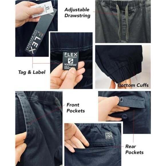 Men's Basic Stretch Twill Jogger Pants-Reg and Big & Tall Sizes - Picture 4 of 5